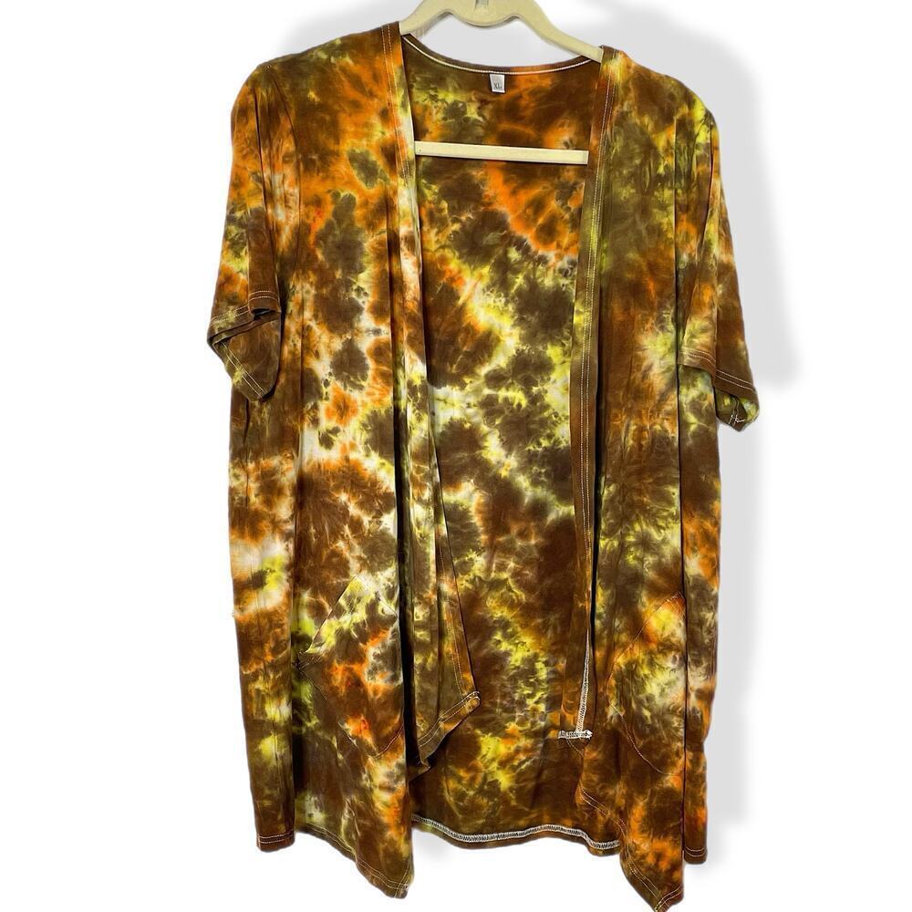 handmade tie dyed ladies cardigan jacket galaxy XL POCKETS